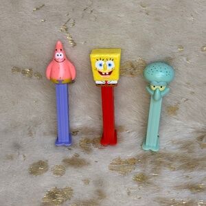 SpongeBob Pez Dispensers Lot Of 3 - Squidward, SpongeBob, Patrick
